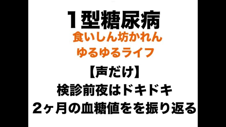 【１型糖尿病】【声だけ】明日は糖尿病内科受診日｜HbA1cどうなる？2か月の血糖値を振り返る