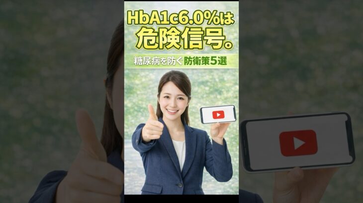 HbA1c6.0%は危険信号。糖尿病を防ぐ防衛策5選　#健康 #栄養 #健康情報