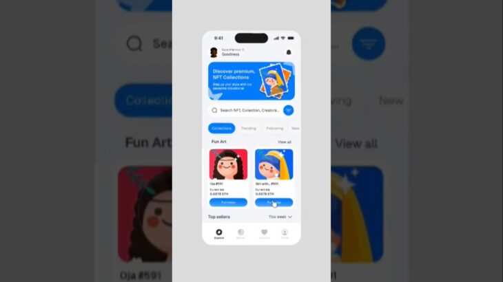 NFT Collection UI In Flutter 😎🤘 #flutter #nft #shortvideo
