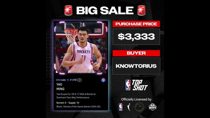 NFT Drop Spotlight: Ultimate Yao Ming Top Shot Moment | 95/100