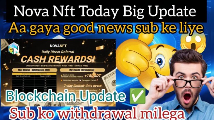 Nova Nft Today Big Update | Withdrawal Start 😱 | Blockchain Live | Treasure Nft Big Update #trending