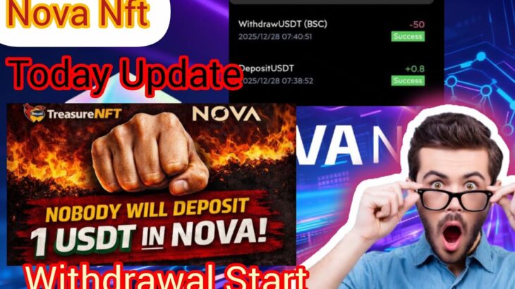 Nova Nft Today Update | 1 Usdt Diposit | Withdrawal Start 😱 | New Market Nova Withdrawal #trending
