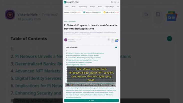 🧐👉 Pi Network Luncurkan DApps Baru: Bank Terdesentralisasi, NFT, dan Identitas Digital #QixNewsAI