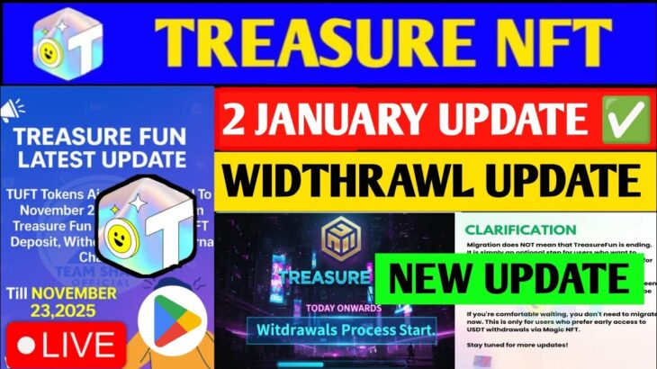 Treasure Fun Withdrawal Launch 🤯 treasure fun withdrawal | treasure nft latest update