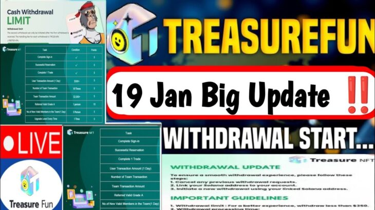 Treasure NFT New Update Today | Treasure FUN New Update Today | Treasure Nft Withdrawal