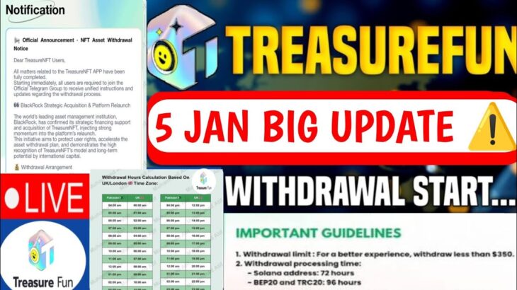 Treasure NFT New Update Today | Treasure FUN New Update Today | Treasure Nft Withdrawal