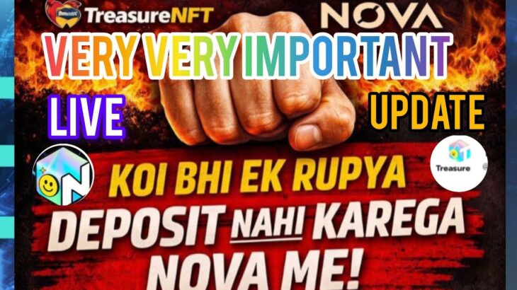 TreasureNFT  TUFT Blockchain live NOVA NFT || No Deposit || #treasurefunindia #novanft #comeback