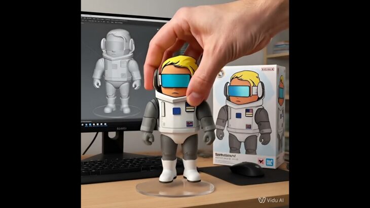 Turned my Coinstronauts NFT into a physical-style figure with @Vidu_AI, then Grok brought it to life