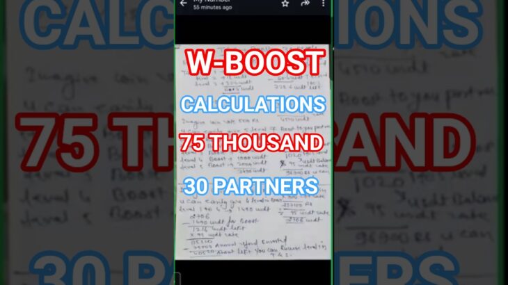 W-BOOST 7 LEVEL 30 NEW PARTNER CALCULATION 75 THOUSAND START #metawhale #wboost #ces #crypto #nft