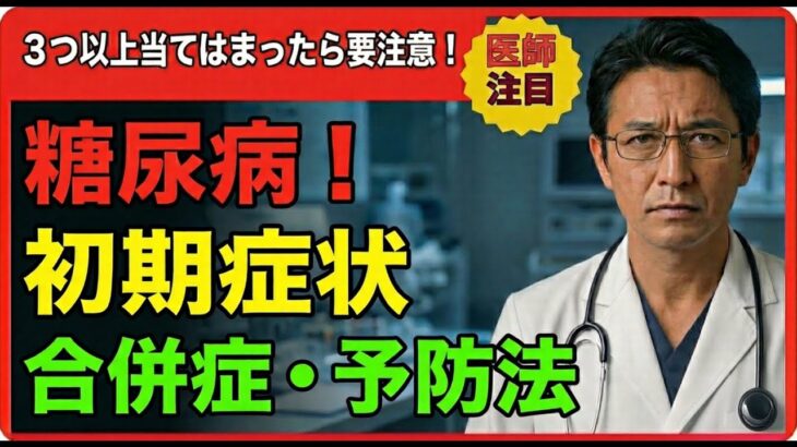 【保存版】糖尿病の初期症状と予防法｜見逃せない初期症状・合併症・予防法を医学的に解説
