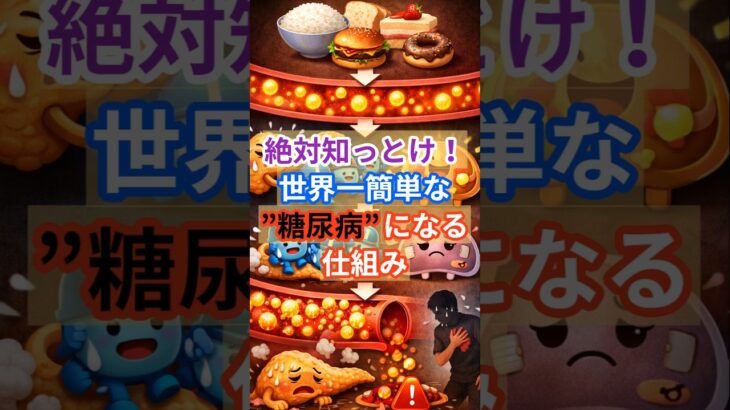 世界一簡単な糖尿病になる仕組み解説！ #健康 #雑学 #栄養 #糖尿病
