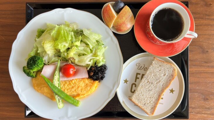 チーズオムレツ&オクラのサラダ。糖尿病診断直後に変えた食事の工夫