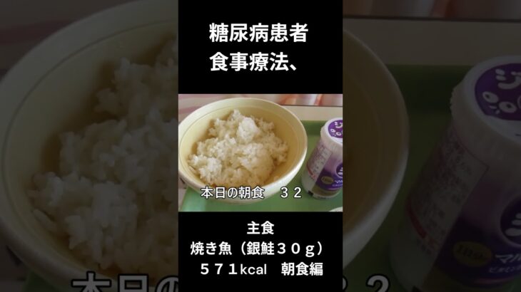 糖尿病の食事療法、朝食編、主食、焼き魚（銀鮭３０ｇ）