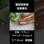 糖尿病の食事療法、朝食編　ウインナー（ウインナー２０ｇ×２本）