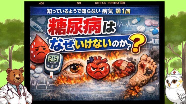 知っているようで知らない病気、糖尿病を知ろう、第1回「糖尿病はなぜいけないのか？」