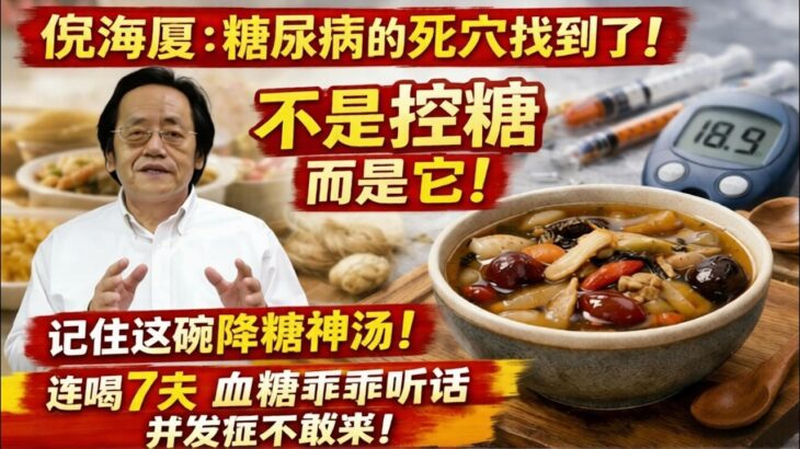 倪海廈：糖尿病的「死穴」找到了！不是控糖，而是它！記住這碗「降糖神湯」，連喝7天，血糖乖乖聽話，併發症不敢來！
