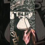 Handmade Bored Ape Woodcut Print | NFT-Inspired Wall Art Process #handmade #woodcut