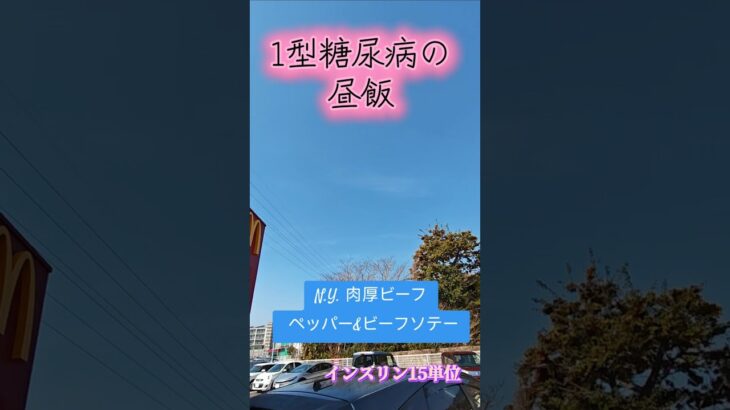 N.Y. 肉厚ビーフ ペッパー&ビーフソテー　1型糖尿病のランチ　インスリン15単位