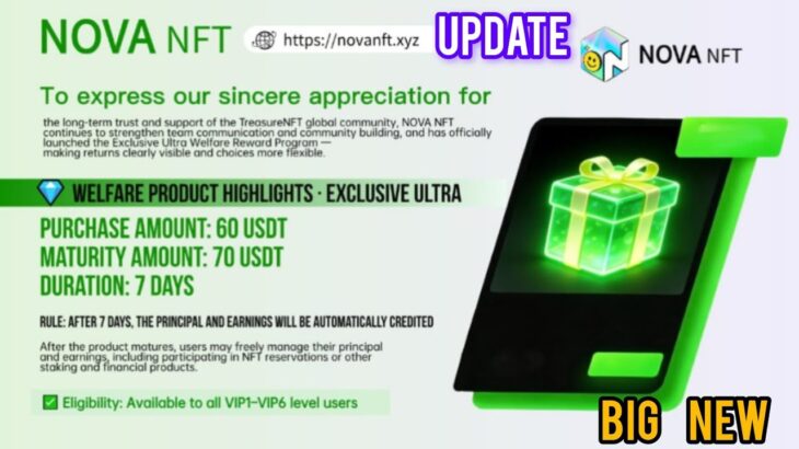 NOVA NFT Today New Update #treasurefunindia #novanft #comeback