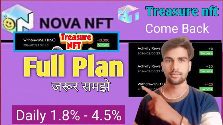 Nova Nft Full Plan Explane in hindi ll Treasure Nft full Plan ll Nova Nft