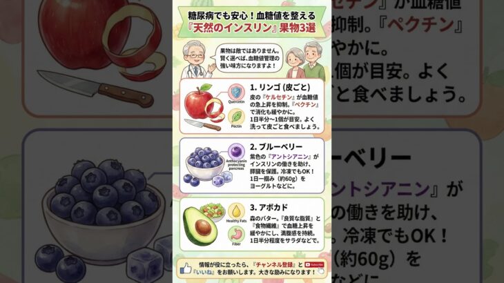 【糖尿病でもOK】「果物は禁止」は嘘だった！？医師が教える血糖値を下げる「奇跡の果物」3選【シニア必見】 #血糖値管理 #糖尿病食事療法 #天然インスリン