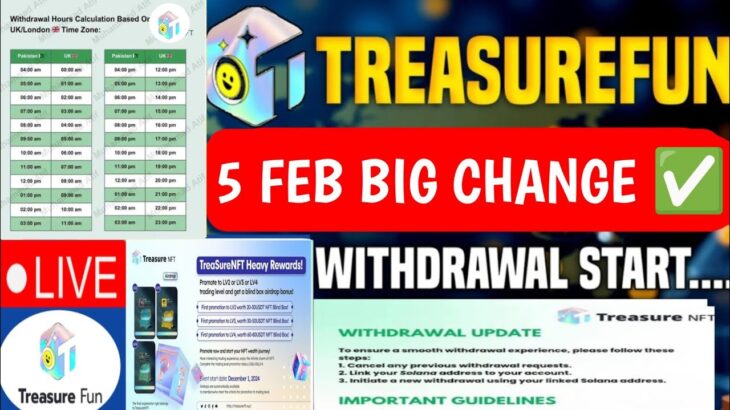 Treasure NFT New Update Today | Treasure FUN New Update Today | Treasure Nft Withdrawal