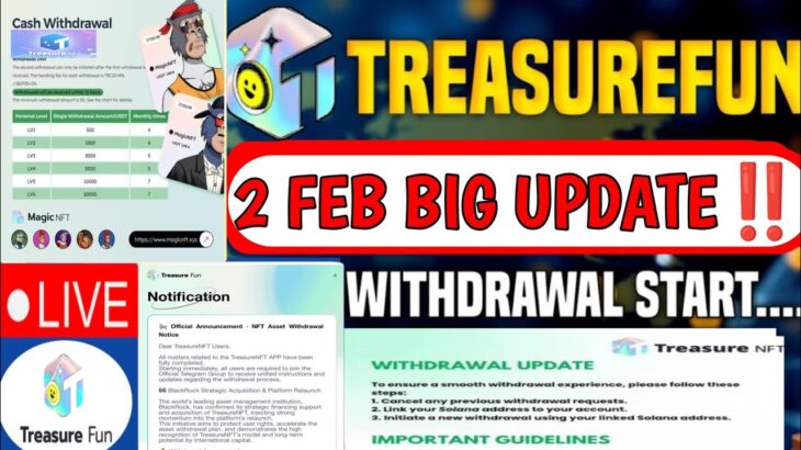 Treasure NFT New Update Today | Treasure FUN New Update Today | Treasure Nft Withdrawal
