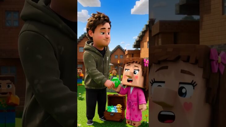 Villager Sister sells NFT Emerald in Minecraft! 😭 Subscribe!