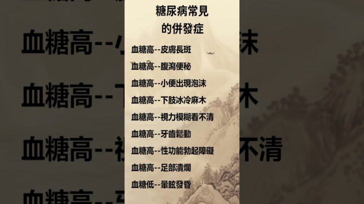 糖尿病常見的併發症