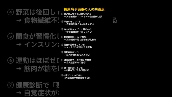 糖尿病予備軍の人の共通点