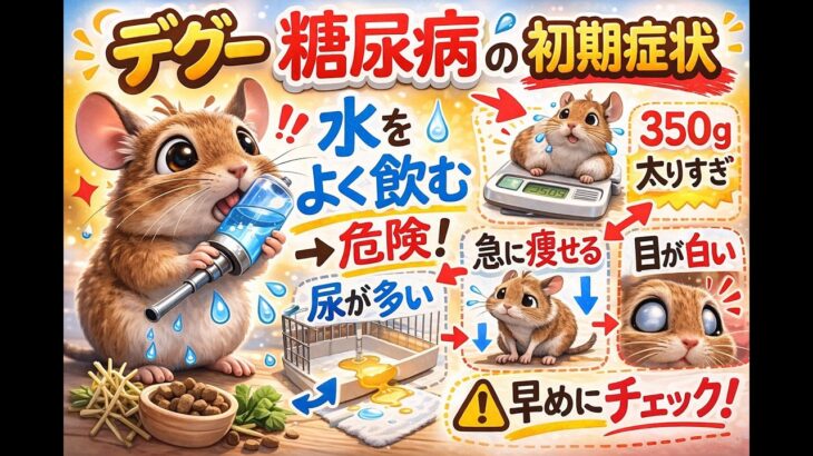 デグーの糖尿病 初期症状｜水をよく飲んだら要注意