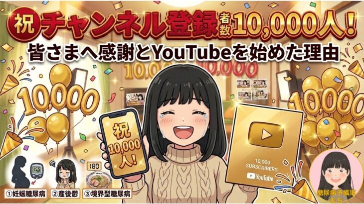 【㊗️登録者1万人】妊娠糖尿病、産後うつを経て。私が自分の血糖値をさらし続ける理由