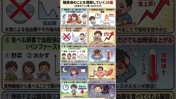 【放置厳禁】糖尿病の意外な真実10選｜甘い物だけじゃない？血糖値を下げる「新常識」を徹底解説！