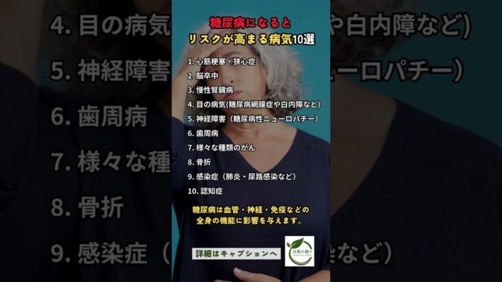 糖尿病になるとリスクが高まる病気10選　#健康 #shorts