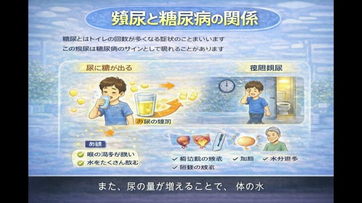 【医師解説　糖尿病】13　頻尿と糖尿病の関係