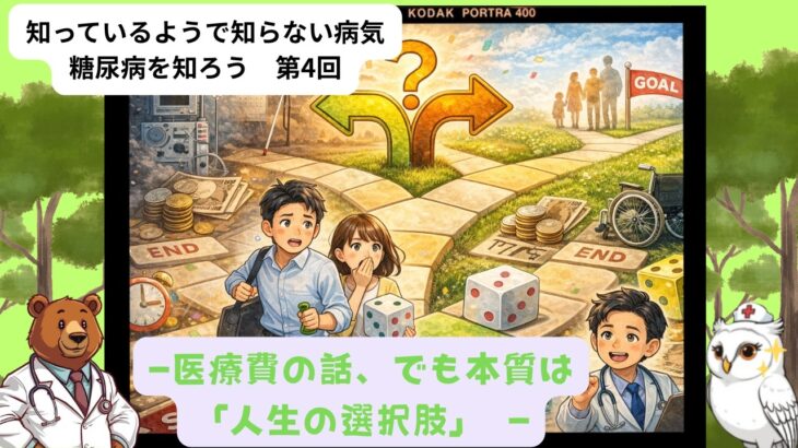 知っているようで知らない病気、糖尿病を知ろう、第4回― 医療費の話、でも本質は「人生の選択肢」 ―