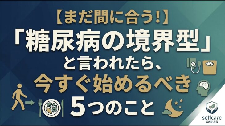 【まだ間に合う！】「糖尿病の境界型」と言われたら、今すぐ始めるべき5つのこと