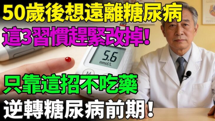 50歲後想遠離糖尿病，這3個習慣趕緊改掉！醫師親證：只靠這招，沒吃半顆藥，成功逆轉糖尿病前期！#糖尿病 #降血糖 #胰島素阻抗