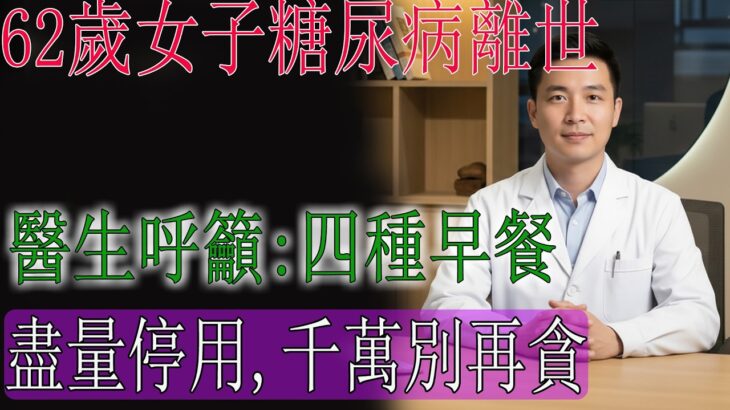 62歲女子糖尿病離世,醫生呼籲:四種早餐盡量停用,別再貪吃了|健康Talks|高血糖|血糖高|血糖控制|糖尿病|糖尿病飲食|糖尿病改善|降血糖|血糖管理|健康飲食|飲食健康|飲食禁忌