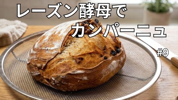 [糖尿病と腎臓病の手作りパン日記]#9 食物繊維たっぷりの全粒粉多めのレーズンとクルミのベストコンビのカンパーニュ。