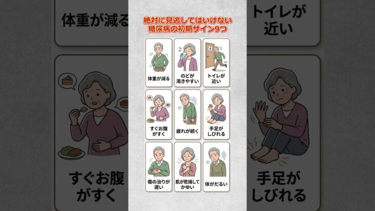 絶対に見逃してはいけない糖尿病の初期サイン9つ            #糖尿病 #血糖値 #初期症状