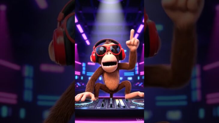 Cartoon monkey dj dancing wildly Part2 #dj #music #dance #remix #nft
