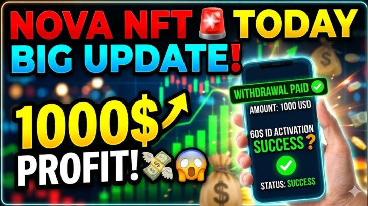 NOVA NFT Today Big Update! 😱✅ | 60$ ID Active ka Sach 🚨 | TreasureNFT Withdrawal Start #novanft#like