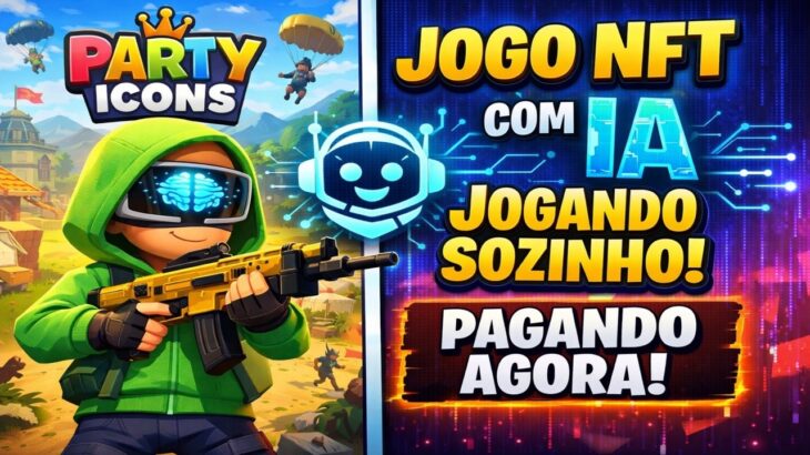 NOVO JOGO NFT COM IA JOGANDO AUTOMATICO NO CELULAR E PC! PARTY ICONS VOLTOU PAGANDO!