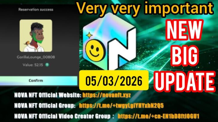 Nova NFT New update withdrawal New Big today update official notification #treasurefunindia