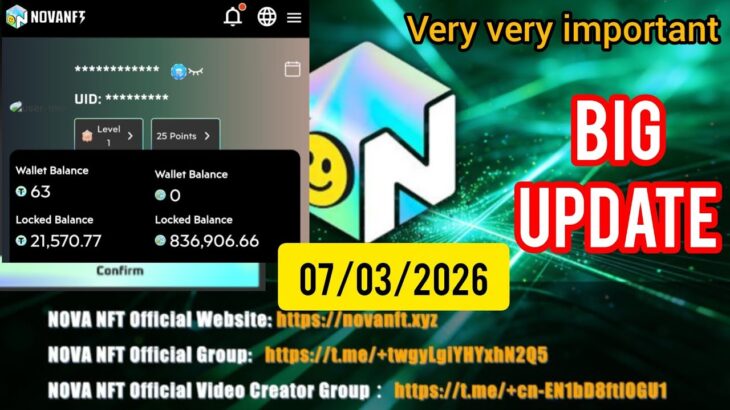Nova NFT very very important update today withdrawal update #treasurefunindia #novanft