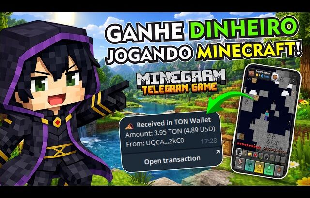 Novo Minecraft?! Jogo NFT Grátis Pagando pelo Celular | Minegram