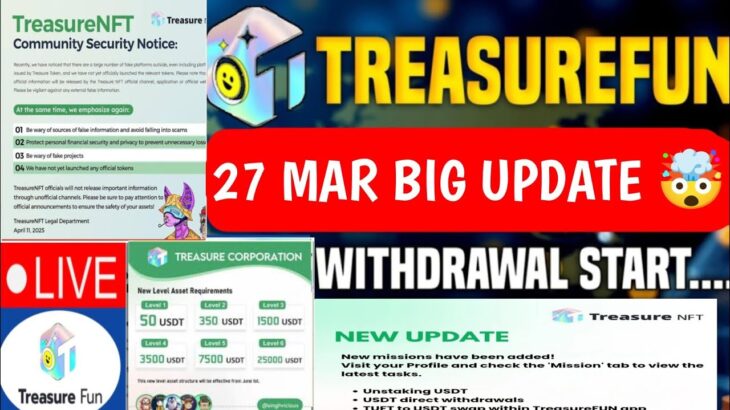 Treasure NFT New Update Today | Treasure FUN New Update Today | Treasure Nft Withdrawal
