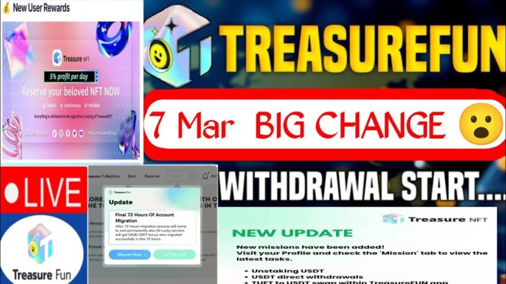 Treasure NFT New Update Today | Treasure FUN New Update Today | Treasure Nft Withdrawal