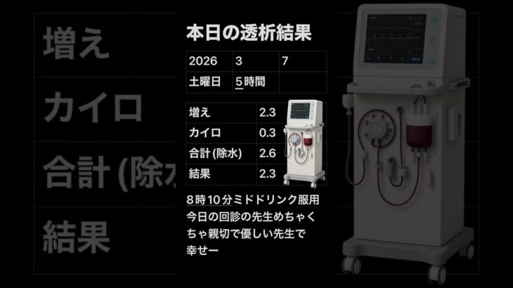 透析記録 #糖尿病 #透析